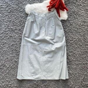 Vintage Genuine Leather Midi Skirt